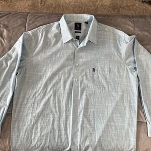 US Polo Assn Shirt Men's Size 2XLT Long Sleeve Casual Button Down / Blue SlimFit